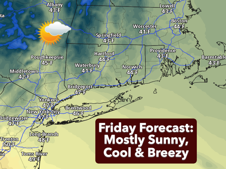Cool and dry Friday in CT before rain arrives this weekend