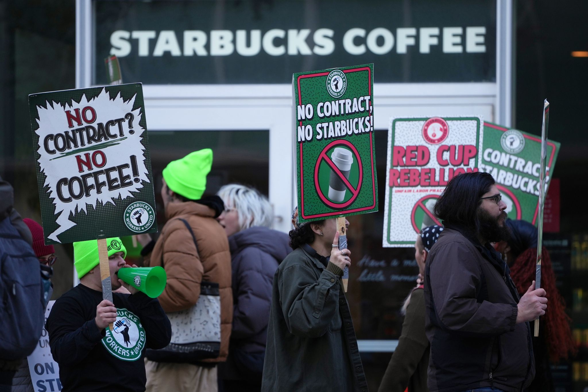 Starbucks workers kick off 65-store U.S. strike on Red Cup Day