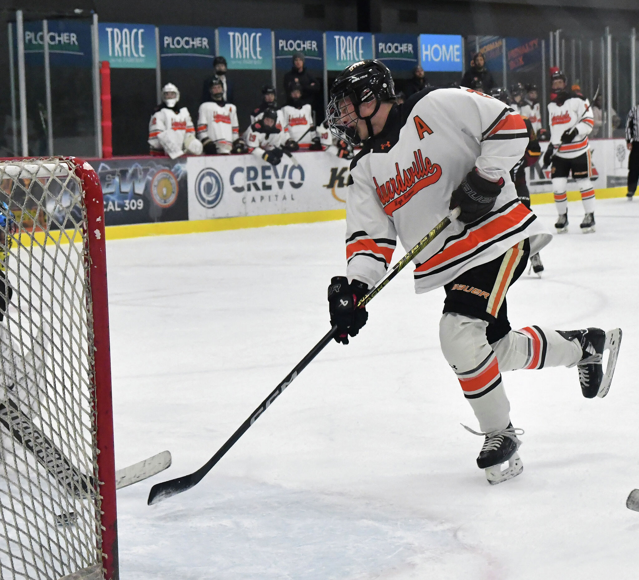 Jackson Ruf Edwardsville ice hockey hosts East Alton-Wood River