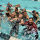 Greenwich celebrates winning the CIAC State Open girls swimming event in New Haven, Conn., on Sunday November 16, 2025.