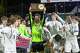 Simsbury players celebrate their win over Wethersfield to capture the Class L soccer state championship Sunday, November 16, 2025 at Trinity Health Stadium in Hartford, Conn.