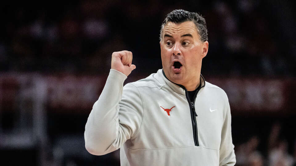 Texas Longhorns head coach Sean Miller coaches in the second half as the Longhorns take on the Rider Broncs at the Moody Center in Austin, Nov. 18, 2025.