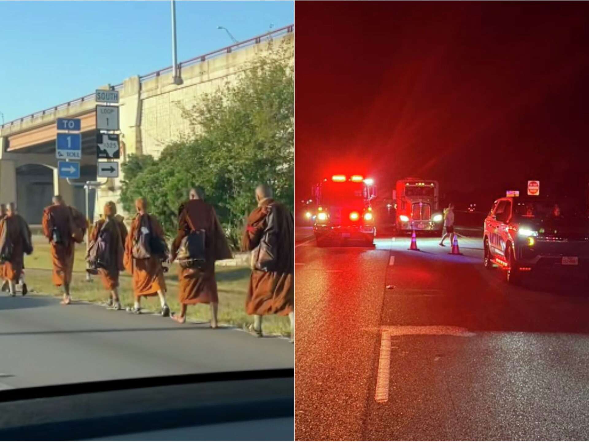 Monks Ran Over Monk traversing Texas undergoes surgery after major car crash