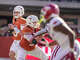 Texas Longhorns quarterback Arch Manning (16) looks tp pass the ball during the first half of an NCAA college football game against Arkansas Razorbacks in Austin, Texas, Saturday, Nov. 22, 2025.