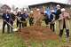 Officials toss the ceremonial dirt during the groundbreaking ceremony of Empire State Youth Orchestra’s future home, the Capital Region Youth Music Center on Tuesday in Schenectady. The center is adapting the former St. Joseph’s Parish School.