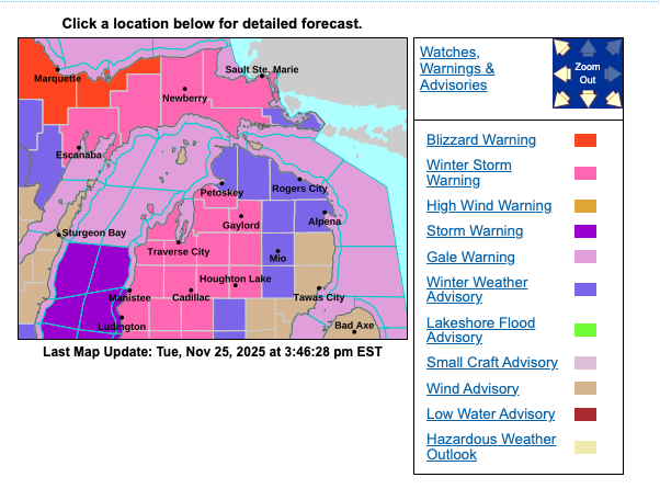 Northern Michigan expecting 50 mph wind gusts, up to 9 inches of snow