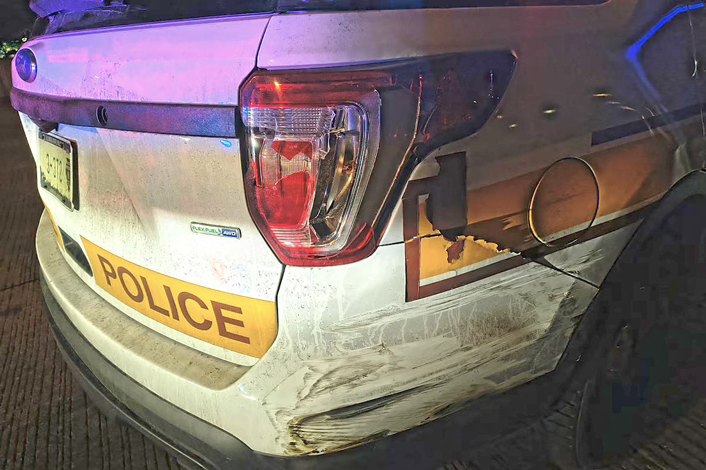 State police say trooper's car struck during traffic stop