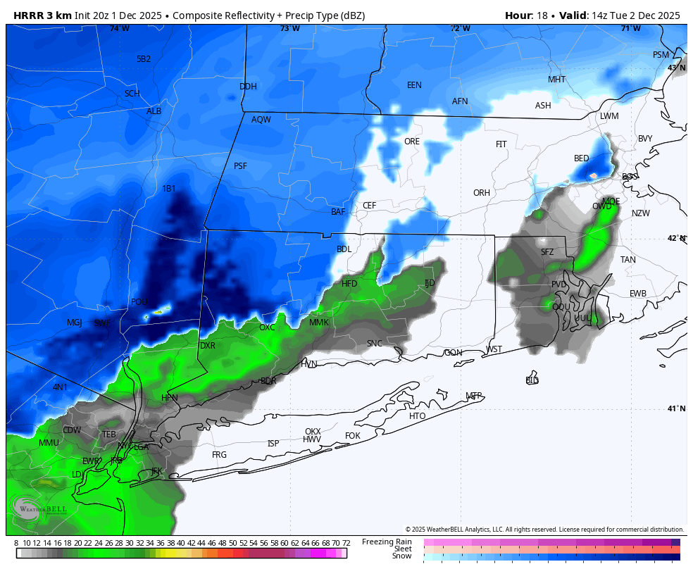 Shift in winter storm changes Connecticut snow predictions for Tuesday