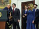 President Donald Trump shakes hands with Michael Dell as his wife Susan looks on, during an event on “Trump Accounts” for kids in the Roosevelt Room of the White House, Tuesday, Dec. 2, 2025, in Washington. (AP Photo/Evan Vucci)