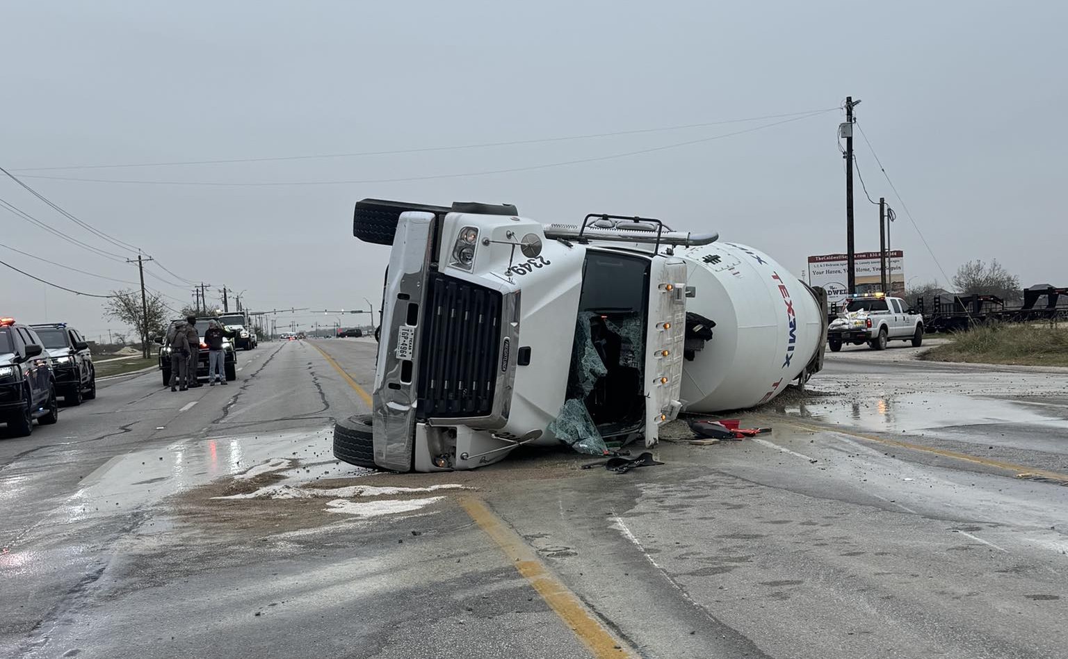Highway 46 reopens after cement truck crash in Seguin