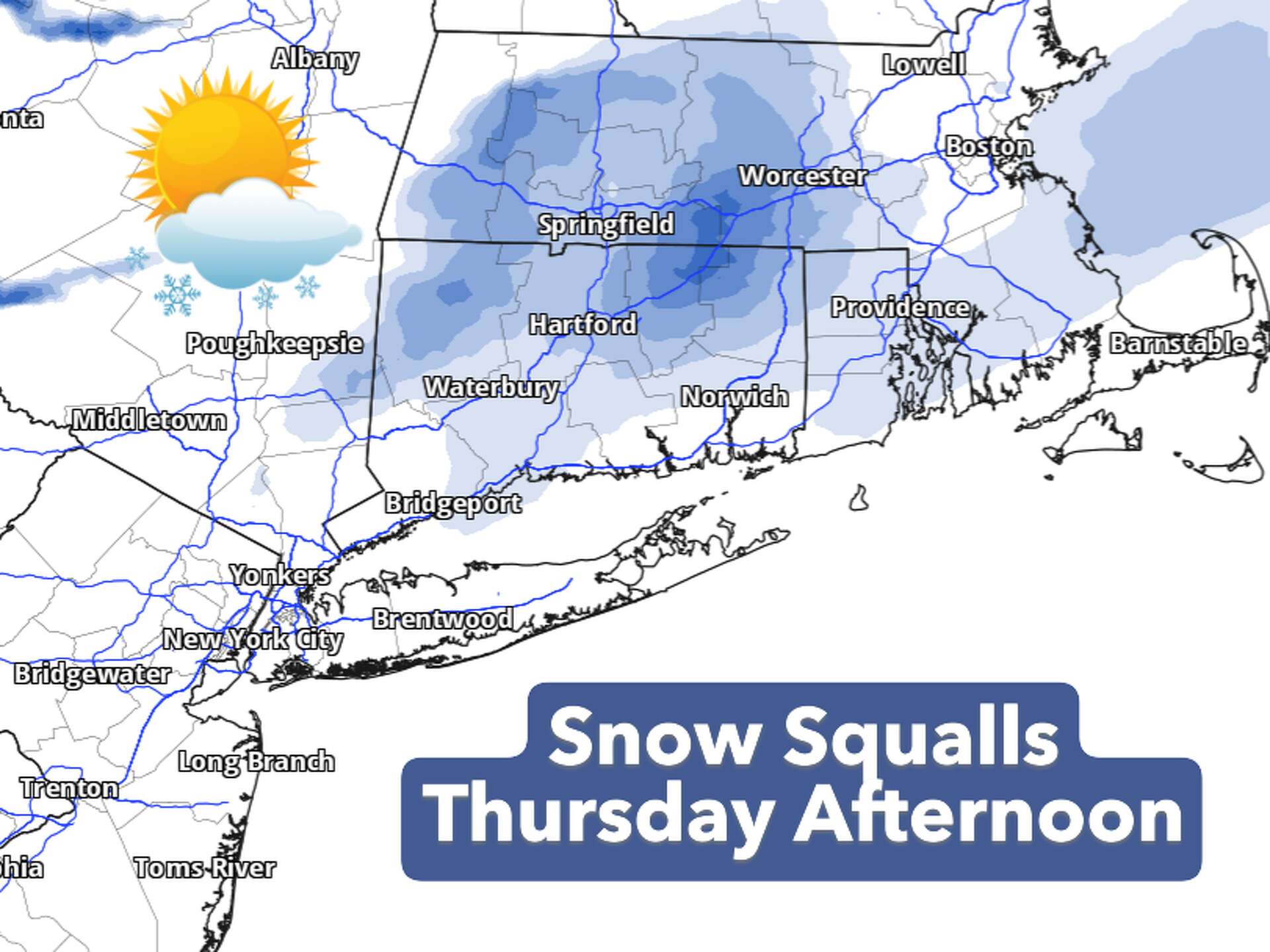 Snow squalls and brutal cold possible on Thursday in CT