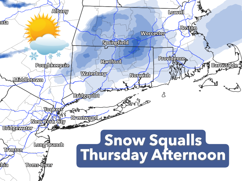Snow squalls and brutal cold possible on Thursday in CT