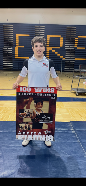 Reed City wrestler wins 100th career match