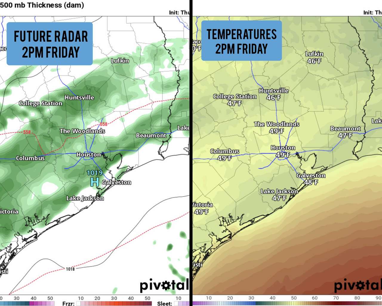 Friday is likely to bring rain showers and cold temps across Southeast Texas.