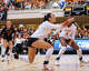Texas Longhorns setter Rella Binney (3) hits the ball as The Longhorns take on Florida A&M during the first round of the NCAA Tournament at Gregory Gymnasium in Austin, Friday, Dec. 5, 2025.