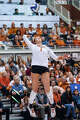 Texas Longhorns setter Ella Swindle (1) serves the ball as The Longhorns take on Florida A&M during the first round of the NCAA Tournament at Gregory Gymnasium in Austin, Friday, Dec. 5, 2025.