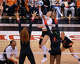 Texas Longhorns outside hitter Abby Vander Wal (6) spikes the ball as The Longhorns take on Florida A&M during the first round of the NCAA Tournament at Gregory Gymnasium in Austin, Friday, Dec. 5, 2025.