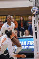 Texas Longhorns outside hitter Torrey Stafford (4) yells for her teammates to dive for the ball as The Longhorns take on Florida A&M during the first round of the NCAA Tournament at Gregory Gymnasium in Austin, Friday, Dec. 5, 2025.