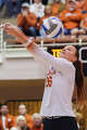 Texas Longhorns outside hitter Whitney Lauenstein (26) passes the ball as The Longhorns take on Florida A&M during the first round of the NCAA Tournament at Gregory Gymnasium in Austin, Friday, Dec. 5, 2025.