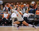 Texas Longhorns libero Anja Kujundzic (16) dives for the ball as The Longhorns take on Florida A&M during the first round of the NCAA Tournament at Gregory Gymnasium in Austin, Friday, Dec. 5, 2025.