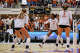 Texas Longhorns outside hitter Torrey Stafford (4) celebrates a point as The Longhorns take on Florida A&M during the first round of the NCAA Tournament at Gregory Gymnasium in Austin, Friday, Dec. 5, 2025.