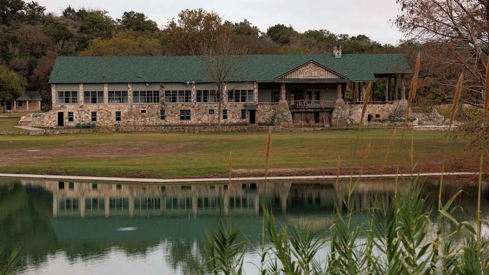 The Guadalupe River flows past Camp Mystic in Hunt, Texas, on Wednesday, Dec. 3, 2025.