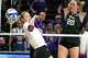 Texas A&M outside hitter Emily Hellmuth (4) misses a return from a block during the NCAA Division I volleyball playoff game against TCU at Reed Arena on Saturday, Dec. 6, 2025 in College Station, Texas.