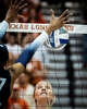 Texas Longhorns outside hitter Abby Vander Wal (6) watches her block fall on the Penn State side of the net in the second set of the Longhorns’ 3-0 win over the Nittany Lions in the second round of the DI NCAA Volleyball Tournament, Dec 6, 2025 in the Gregory Gymnasium.
