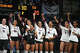 Texas A&M players celebrate a score during the NCAA Division I volleyball playoff game against TCU at Reed Arena on Saturday, Dec. 6, 2025 in College Station, Texas.