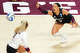 Texas A&M libero Tatum Thomas (3) misses a serve return during the NCAA Division I volleyball playoff game against TCU at Reed Arena on Saturday, Dec. 6, 2025 in College Station, Texas.
