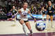 TCU libero Alice Volpe (0) yells as a team mate dives for the ball during the NCAA Division I volleyball playoff game against Texas A&M at Reed Arena on Saturday, Dec. 6, 2025 in College Station, Texas.