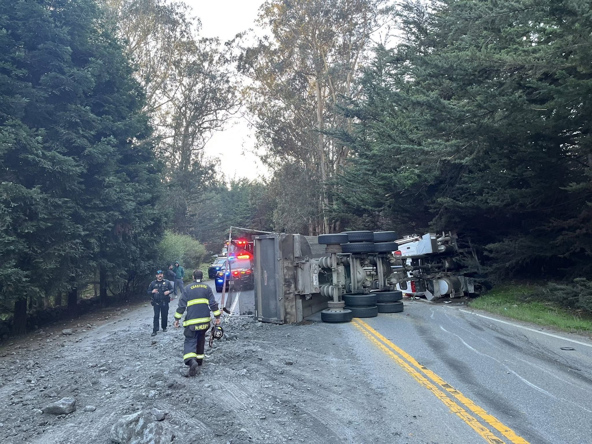 San Mateo Co.: 2 Injured In Collision With Dump Truck That Overturned ...