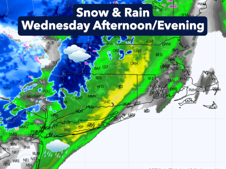 Snow and rain will mean a slushy Wednesday in Connecticut