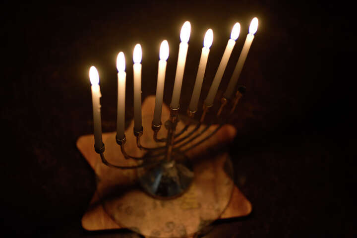 Hanukkah on the rocks candles