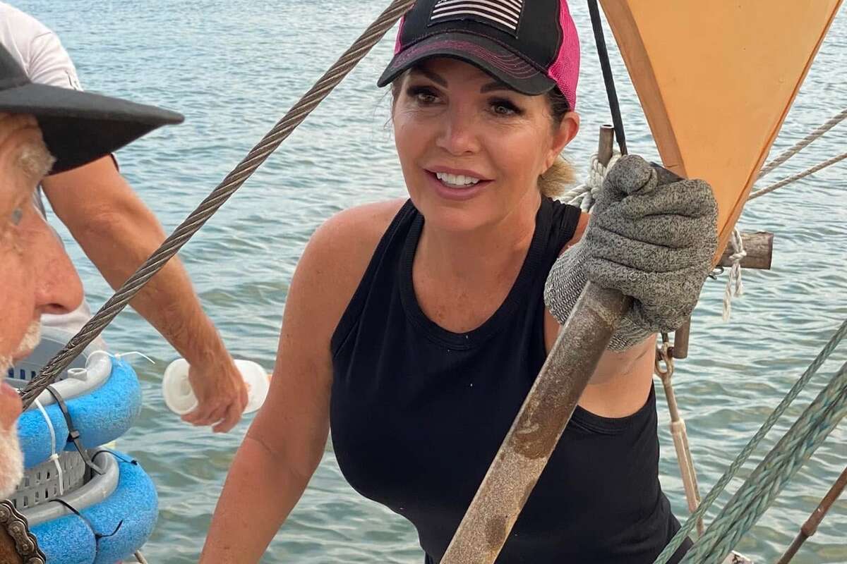 Nikki Johnson traded nearly three decades in property management for a deckhand job on her 92-year-old father-in-law's shrimp boat, and does not regret a thing.