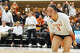 Texas Longhorns setter Rella Binney (3) celebrates a point as Texas volleyball plays Indiana in a Sweet 16 NCAA Tournament match in Gregory Gymnasium in Austin, Friday, Dec. 12, 2025. The Longhorns will advance to Elite Eight with a 3-0 win.