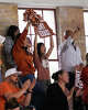 Texas fans cheer as Texas volleyball plays Indiana in a Sweet 16 NCAA Tournament match in Gregory Gymnasium in Austin, Friday, Dec. 12, 2025. The Longhorns will advance to Elite Eight with a 3-0 win.