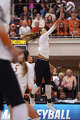 Texas Longhorns outside hitter Whitney Lauenstein (26) spikes the ball as Texas volleyball plays Indiana in a Sweet 16 NCAA Tournament match in Gregory Gymnasium in Austin, Friday, Dec. 12, 2025. The Longhorns will advance to Elite Eight with a 3-0 win.