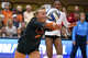 Texas Longhorns libero Emma Halter (2) returns a serve during the NCAA Regional Final volleyball match against Wisconsin at Gregory Gym on Sunday, Dec. 14, 2025 in Austin.