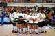 The Texas Longhorns huddle on the court after the loss to Wisconsin in the NCAA Regional Final volleyball match at Gregory Gym on Sunday, Dec. 14, 2025 in Austin.