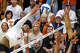 Texas Longhorns outside hitter Torrey Stafford (4) spikes the ball during the NCAA Regional Final volleyball match against Wisconsin at Gregory Gym on Sunday, Dec. 14, 2025 in Austin.