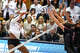 Texas Longhorns outside hitter Torrey Stafford (4) spikes the ball during the NCAA Regional Final volleyball match against Wisconsin at Gregory Gym on Sunday, Dec. 14, 2025 in Austin.