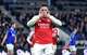 Arsenal's Viktor Gyoekeres celebrates after opening the scoring against Everton in the Premier League on Saturday, December 20, 2025. (Peter Byrne/PA via AP)