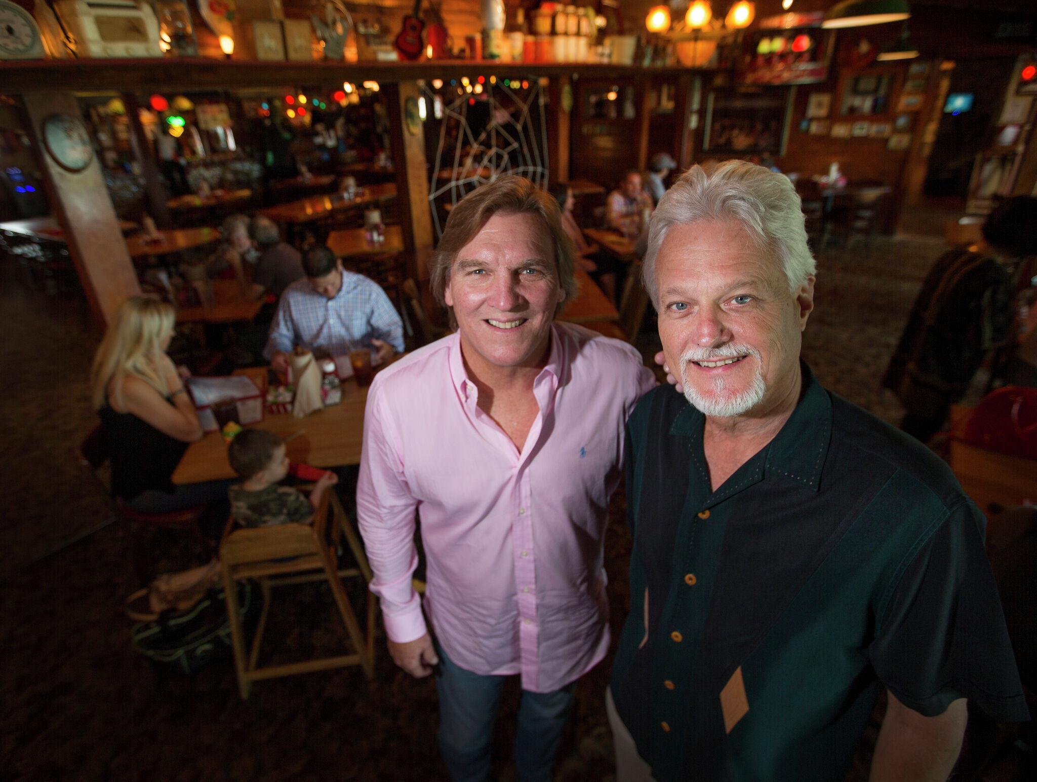 First hills of the Hill Country hid County Line, Soap Creek Saloon