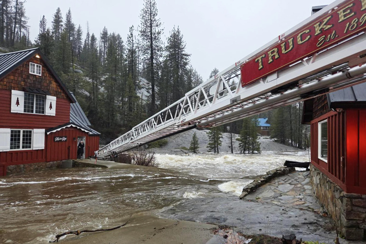 Family near Tahoe rescued as surging river surrounds home
