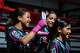 Aniyah Edwards, left, and Lily Hernandez, center brush the Emoni Rangel’s hair after her bout during a sparring night at Let ‘Em Fly Boxing in Kyle, Texas, Nov. 13, 2025. The three girls are preparing to compete at the USA Boxing National Championships in a few weeks.