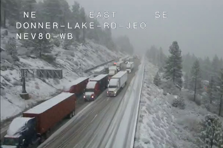 Christmas Eve snowstorm forces cars to turn back on I-80 near Tahoe