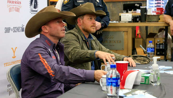 Watch: Taylor Sheridan and Cole Hauser of 'Yellowstone' sign
