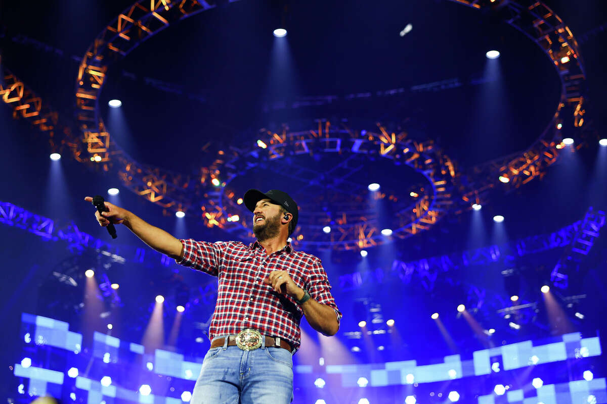 Luke Bryan performs at the 2025 Houston Livestock Show and Rodeo.