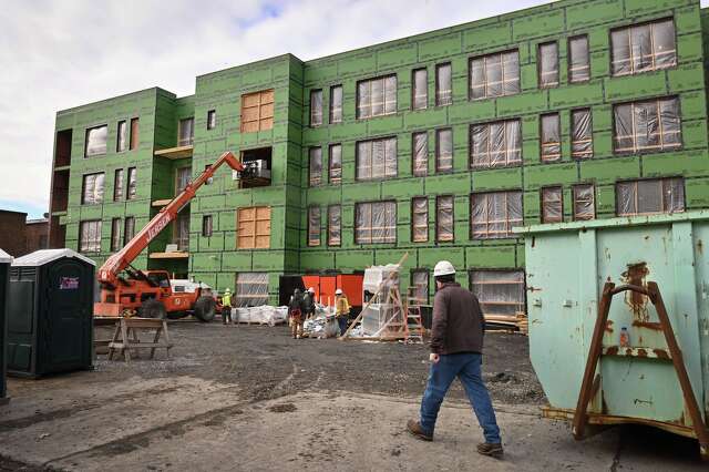 Picture of Troy's first zero-emission multifamily apartment building taking shape
